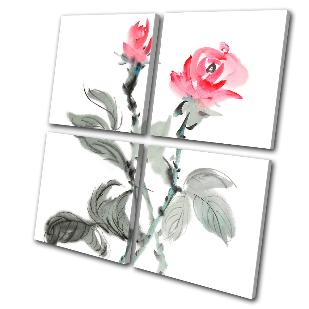 Floral Flowers Paint Style MULTI CANVAS WALL ART Picture Print VA | eBay