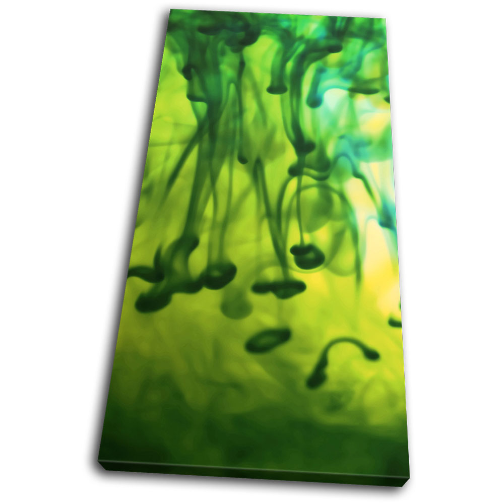 Ink Emerald Green Abstract SINGLE CANVAS WALL ART Picture Print eBay