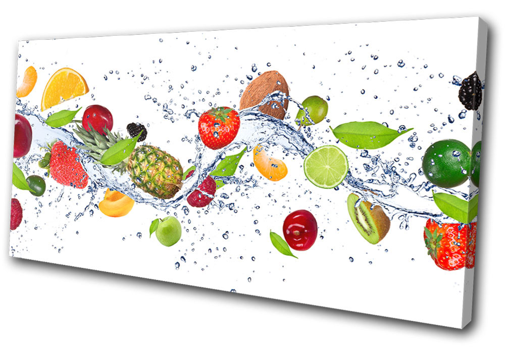 Food Kitchen Fruit Apple Splash   CANVAS WALL ART Picture Print VA 
